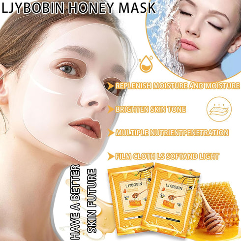 8 Pack Honey Sheets Face Mask Skincare Set,Moisturizing Facial Masks for Men & Women,Hydrating Long Lasting Soft Face Masks Skin Care for All Skin...