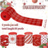Whaline 36 Yards 6 Rolls Christmas Ribbon Red White Sripe Plaids Dot Wired Edge Ribbon Xmas Tree Candy Cane Snowflake Burlap Craft Ribbon for Xmas...
