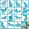 15Pcs Flower Animal Stencils for Painting On Wood Floral Nature Farmhouse Paint Stencil Dog Cat Bear Cow Bunny Reusable Embroidery Stencils for Dr...