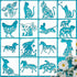 15Pcs Flower Animal Stencils for Painting On Wood Floral Nature Farmhouse Paint Stencil Dog Cat Bear Cow Bunny Reusable Embroidery Stencils for Dr...