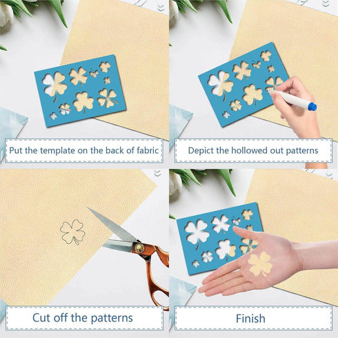 GORGECRAFT 2 Styles Patrick's Day Jewelry Shape Template Irish Shamrock Clover Reusable Leather Earrings Making Acrylic Cutouts Cutting Stencil fo...