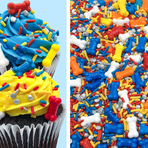 Dog Bones Edible Confetti Sprinkles Cake Decoration Cookie Cupcake Ice Cream Donut Quins - 4oz...