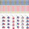 48 Pcs Independence Day Metal Ballpoint Pens American Flag Keychain Set Gold Retractable School Pens USA Flag Key Chains Office Patriotic 4th of J...