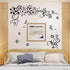 LiveGallery Removable Black Vinyl Flowers Wall Decals DIY Flower Vines and Butterfly Wall Stickers Decor Peel Stick Art Decoration for Teens Room ...