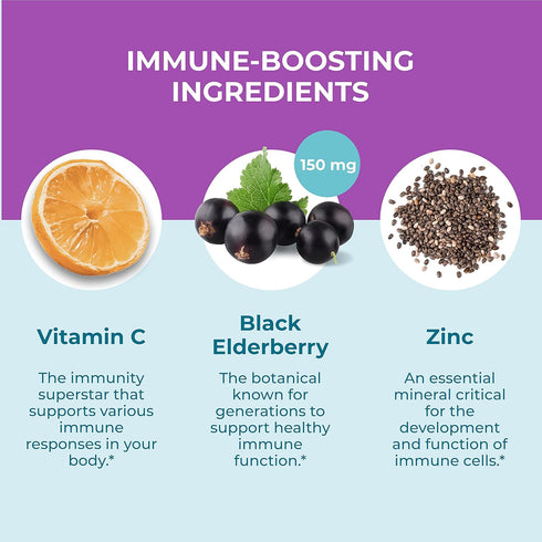 Hyland's Naturals Organic Elderberry Plus Gummies, Organic Black Elderberry with ZINC and Vitamin C, Immune Support Supplement for Adults, 60 Vega...