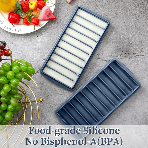 2 Pieces Breastmilk Storage Container Baby Food Milk Silicone Freezer Trays with Lid Breastmilk Freezer Tray Organizer Ice Trays Silicone Breastmi...