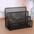 VANRA Small Letter Sorter Desktop File Holder Organizer Metal Mesh with 3 Vertical Upright Compartments (Black)...