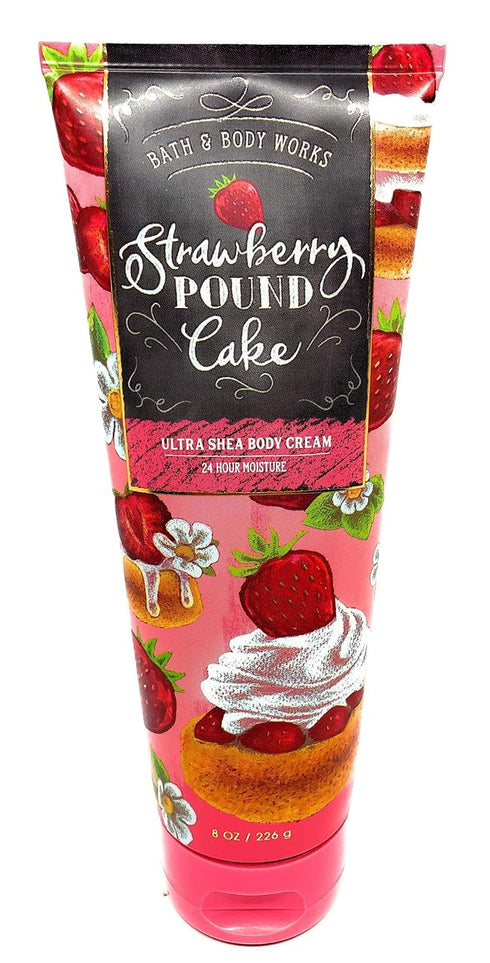 Bath and Body Works Strawberry Pound Cake Body Cream 8 Ounce Full Size...