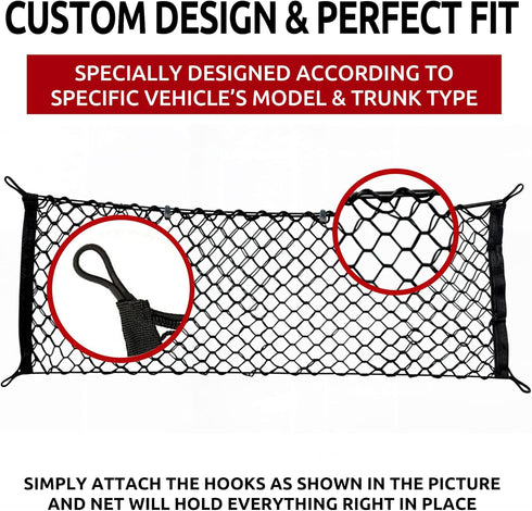 Envelope Style Trunk Cargo Net for Toyota Sequoia 2008-2025 New...
