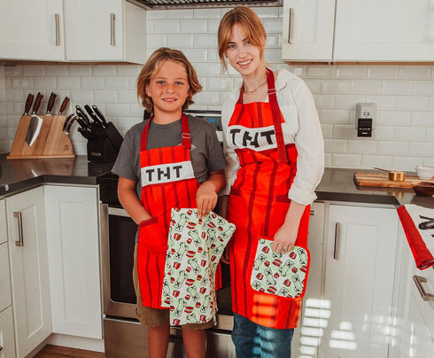 Minecraft Red TNT Youth Kitchen Apron | Serving Chef Apron For BBQ Grilling and Cooking...
