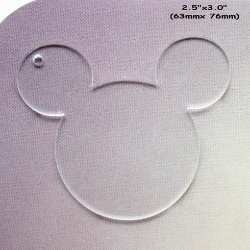 10pcs/lot Blank Clear Acrylic Mouse Head Charms, Plexiglass Laser Cut Blank Keychain Necklace DIY Accessory 1/8" Thickness (3")...