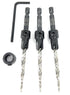 Countersink Drill Bit Set for Wood with Tapered Drill Bit 3 Pc #10 (3/16")...