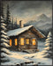 Posterizer 1 pcs-old farm house in snowy winter nature-in oil painting style-19-Landscape & Nature Art-Living Room Bedroom Decor- unframed wall ar...