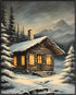 Posterizer 1 pcs-old farm house in snowy winter nature-in oil painting style-19-Landscape & Nature Art-Living Room Bedroom Decor- unframed wall ar...