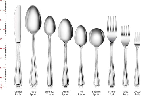 New Star Foodservice 58581 Steel Bead Pattern Serving Spoon, 7.8-Inch Set of 12...