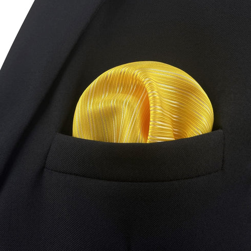 S&W SHLAX&WING Solid Color Yellow Golden Matching Pocket Square...