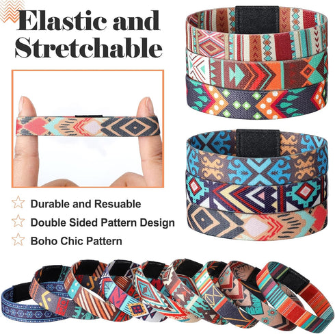 Cunno 15 Pcs Summer Beach Friendship Bracelets for Women Adjustable Waterproof Reversible Stretch Wristband Loose Bands Boho Chic Wristband Bracel...