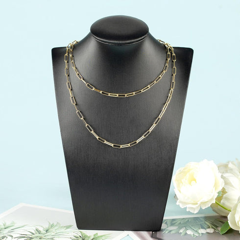 YOUBEIYEE 16.4 Feet 18K Gold Plated Brass Chain Roll Flat Paperclip Chain for Jewelry Making Handmade Women Necklace Bracelet DIY Jewelry Findings...