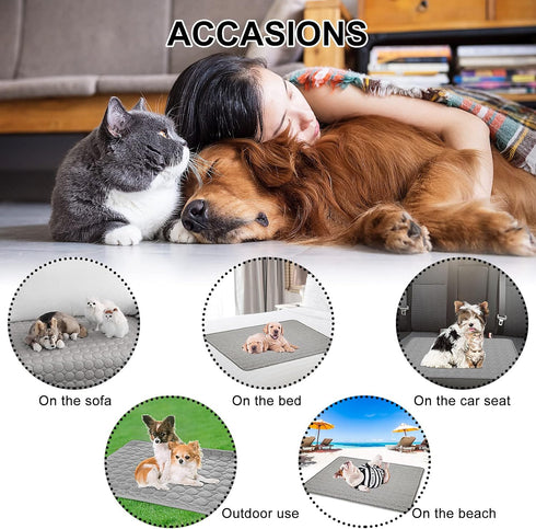 Pet Dog Cooling Bed Mats,Self Cooling Pet Dog Cool Mat Pads for Dogs Cats Indoor and Outdoor (X-Large(28x40 inch), Grey)...