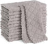 Homaxy 12 Pack Kitchen Dish Cloths (10 x 10 Inches, Grey), Super Soft and Absorbent Coral Velvet Dish Towels, Nonstick Oil Fast Drying Microfiber ...
