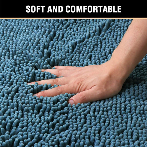 H.VERSAILTEX Bath Mat for Bathroom Non Slip Luxury Chenille Ultra Soft Bath Rugs 24x36 Absorbent Non Skid Shaggy Rugs Washable Dry Fast Plush Area...