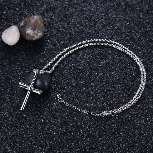 Rehoboth Baseball Bat Cross Pendant Necklace for Men Women with 22+2" Adjustable Stainless Steel Chain Black Gold Silver...