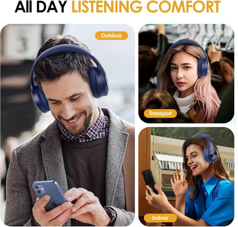 JH-923 Wireless Headphones Over Ear, 65H Playtime, 3EQ Sound Modes, Hi-Res Audio with Deep Bass Microphone,Foldable Lightweight Bluetooth Headphon...
