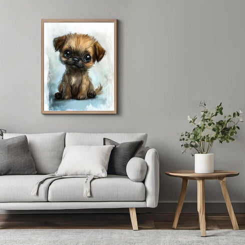 Posterizer 1 pcs-cute illustration of tiny dog-puppy 1-Kids Room Art-Art for Animal Lovers-Decor for nursery toddlers kids room- unframed wall art...
