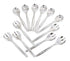 12 Heavy Duty Disposable Plastic Serving Utensils - Six Each (10" Forks & 10" Spoons) - Silver...