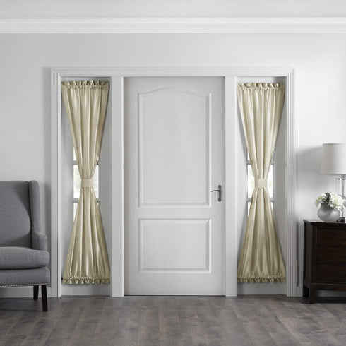 Elrene Home Fashions Colette Faux-Silk Side Door Window Panel, 28 in x 72 in (Side Door Panel), Ivory...