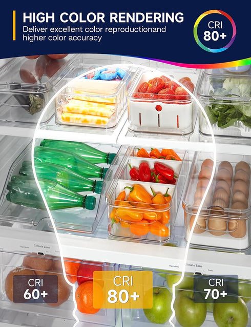 E26 Refrigerator Light Bulb, 120V LED Fridge Light Bulb Waterproof, A15 E26 5W Equivalent 40W Light Bulb, Daylight 5000K Non-Dimmable, E26 LED Bul...