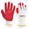 SAFETY Non-Slip 10 Pairs Red Latex Cotton Multi-Purpose Work Gloves- Nitrile Dipped & Rubber Palm Coated for a Firm Grip- Heavy Duty Premium-Const...