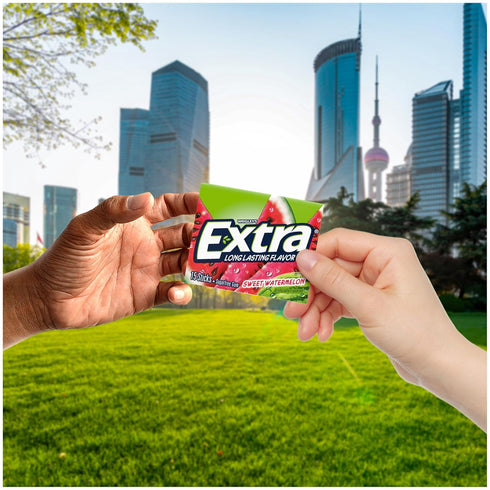 EXTRA Gum Sweet Watermelon Sugarfree Gum Bulk, Individually Wrapped, Long-Lasting Juicy Watermelon Flavor, Perfect for Fresh Breath at School, Wor...