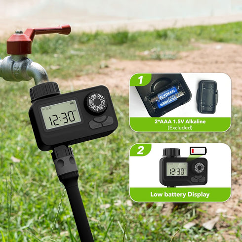BN LINK Programmable Sprinkler Timer with Rain Delay – Waterproof Digital Water Timer for Garden Hoses, Manual & Automatic Irrigation System, 1 Ou...