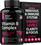 Vitamin B-Complex Capsules - B Vitamins: B1 B2 B3 B5 B6 B7 B9 B12, Biotin, Folic Acid, Vitamin C for Energy & Immune Support Supplement, B Complex...
