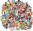 100pcs Random Music Film Vinyl Skateboard Guitar Travel Case Sticker Door Laptop Luggage Car Bike Bicycle Stickers (100pcs)...
