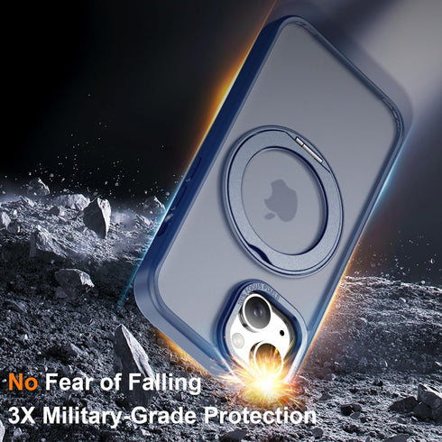 360°Rotatable Ring Magnetic Stand Case for iPhone 15 Plus Compatible with MagSafe, Military Shockproof Protective Matte Phone Cover Case Built-in ...