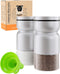 HOME EC Original Glass Salt and Pepper Shakers Set with Adjustable Pour Holes - Stainless Steel Salt Shaker and Pepper Shaker - Farmhouse Salt and...