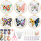 6 Set Butterfly Embroidery Kit Butterfly and Flower Cross Stitch Set Embroidery Kits for Adults with Patterns Instructions Embroidery Hoops Thread...