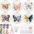 6 Set Butterfly Embroidery Kit Butterfly and Flower Cross Stitch Set Embroidery Kits for Adults with Patterns Instructions Embroidery Hoops Thread...