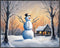 Posterizer 1 pcs-cute snowman in snowy wintery nature 2-Landscape & Nature Art-Holiday Poster Collection-Living Room Bedroom Decor- unframed wall ...