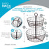 BIRDROCK HOME 2 Tier Wire Fruit Basket | Round Metal Standing Baskets | Fruit Vegetable Garlic Caddy | Freestanding Rustic Decorative Basket...