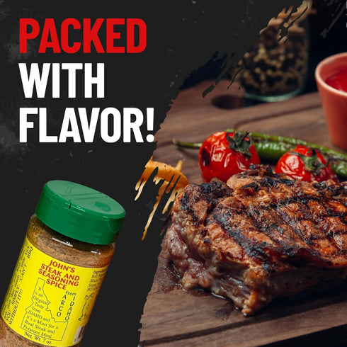 John’s Steak and Seasoning Spice Original 7oz Green...