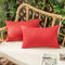 Woaboy Set of 2 Red Outdoor Throw Pillow Covers Decorative Farmhouse Linen Pillowcase Solid Waterproof Cushion Cases for Bedroom Living Room Sofa ...