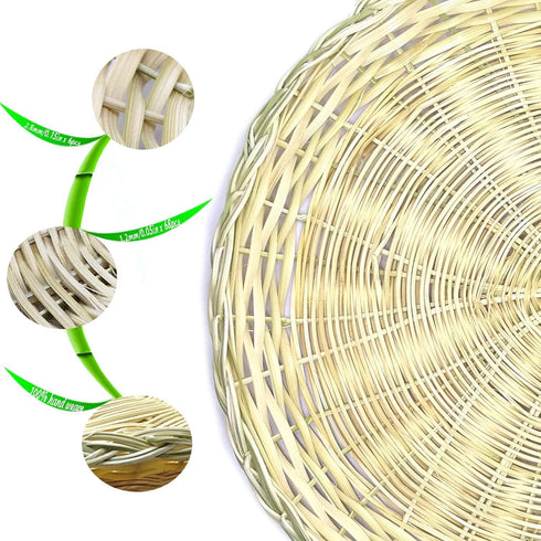BB HOME, ZHONGER BHO Hand Weave Bamboo Paper Plate Holder 10in Set of 4 for Picnic Home Party and Daily Dinning...