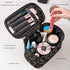 Large Cosmetic Bags Travel Makeup bag Brush Holder Zipper Organizer Storage Bag with Handle Brush for Women (Black-A)...
