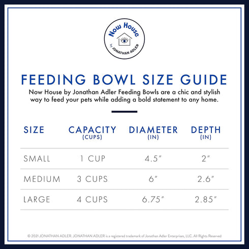 Now House for Pets by Jonathan Adler Oslo Duo Dog Bowl, Small Cute Ceramic Dog Food Bowl from Now House by Jonathan Adler for Water or Food, 4.5 I...
