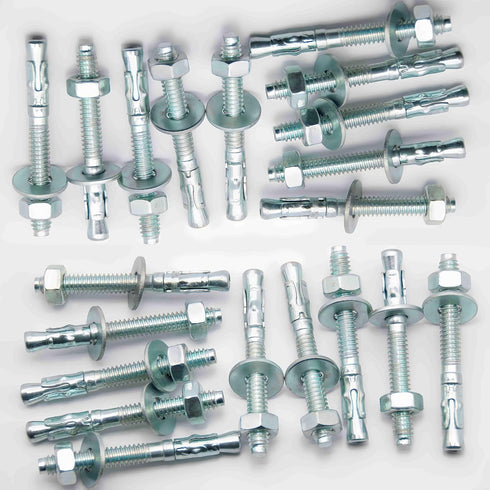 1/4"x2-1/4" Wedge Anchor by Zinced of Heavy-Duty Fastener for Cement and Concrete (20pcs Pack)...