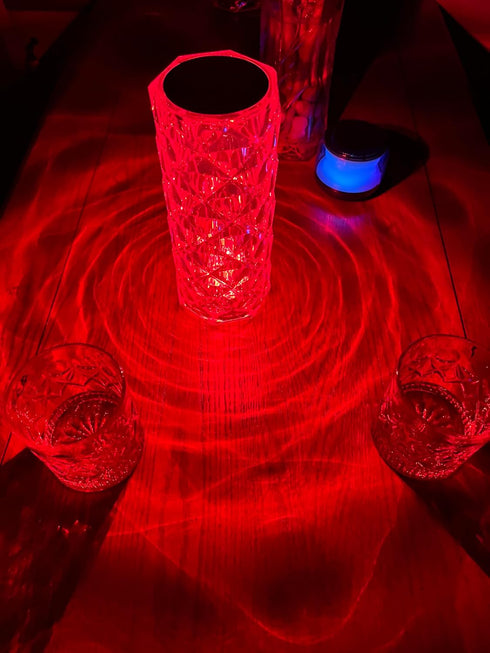 Remote &Touch Control Crystal Table Lamp 3 White and 16 RGB Color Atmosphere Light,Romantic LED Rose Diamond for Living Room Bedroom Party Festiva...