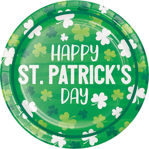 St Patrick's Day Paper Plates an Napkins | Bulk Dinnerware | Disposable Dessert Plates | Print tableware | Print napkins | Party supplies | Clover...